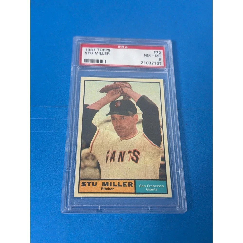 1961 Topps Stu Miller #72 San Francisco Giants PSA 8 NM-MT Baseball Card